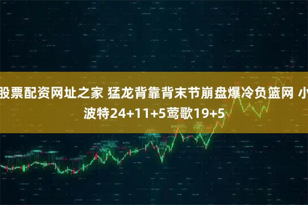 股票配资网址之家 猛龙背靠背末节崩盘爆冷负篮网 小波特24+11+5莺歌19+5